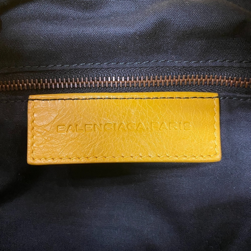 Balenciaga Classic Day Hobo bag yellow Moutarde distressed lambskin leather - Picture 9 of 11